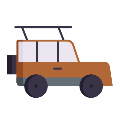 Safari adventures, Animated Icon, Flat