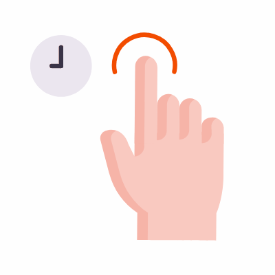 Tap & Hold, Animated Icon, Flat