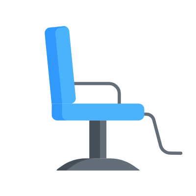 Barber chair, Animated Icon, Flat
