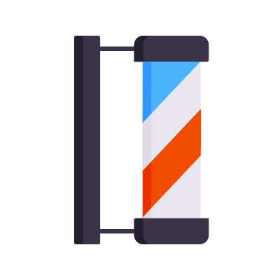 Barber pole, Animated Icon, Flat