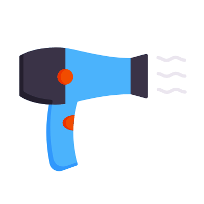 Hairdryer, Animated Icon, Flat