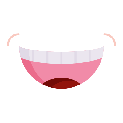 Smiling mouth, Animated Icon, Flat