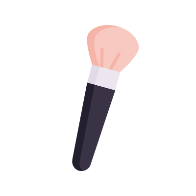 Cosmetic brush, Animated Icon, Flat