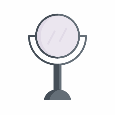 Makeup mirror, Animated Icon, Flat