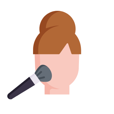 Powder makeup, Animated Icon, Flat