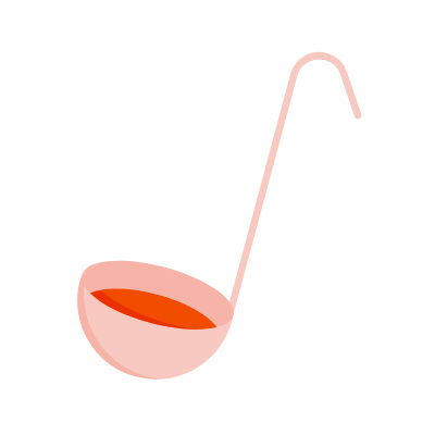 Ladle, Animated Icon, Flat