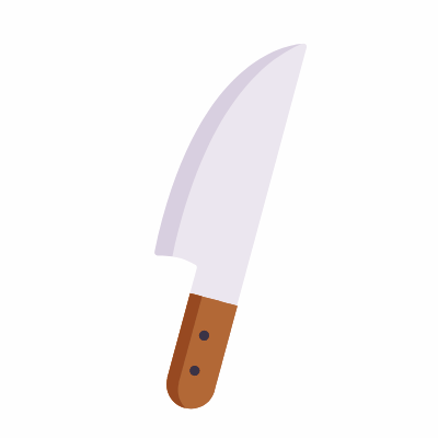 Chef's knife, Animated Icon, Flat