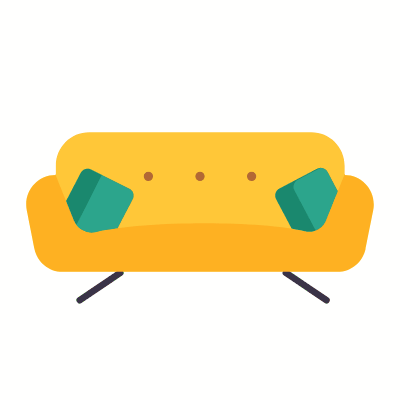 Sofa, Animated Icon, Flat