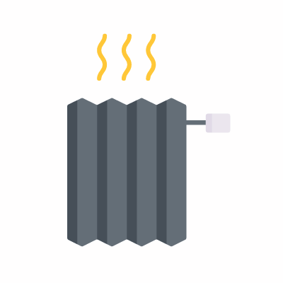 Heating radiator, Animated Icon, Flat