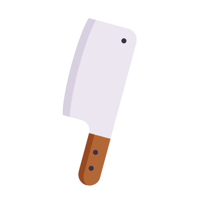 Cleaver knife, Animated Icon, Flat