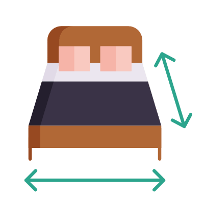 Bed size, Animated Icon, Flat
