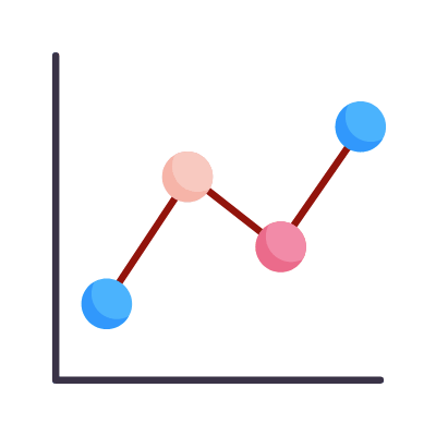 Graph chart, Animated Icon, Flat