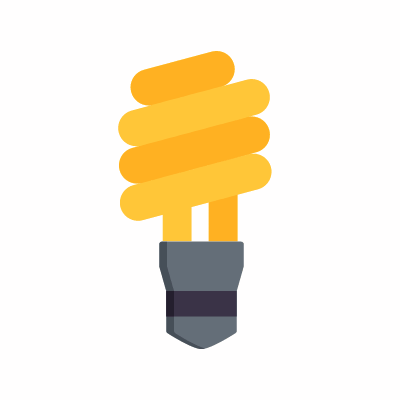 Spiral bulb, Animated Icon, Flat