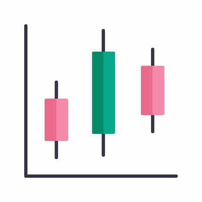 Graph candles, Animated Icon, Flat
