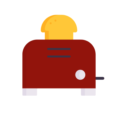 Toaster, Animated Icon, Flat