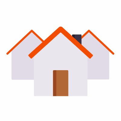 Neighbourhood, Animated Icon, Flat