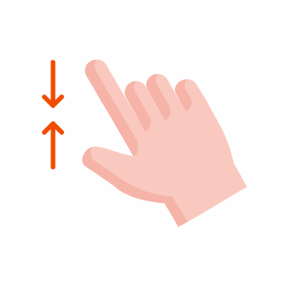 Zoom out two fingers, Animated Icon, Flat
