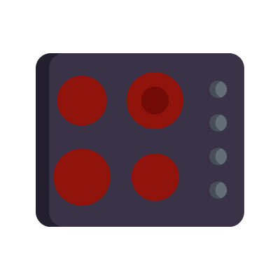 Electric stovetop, Animated Icon, Flat