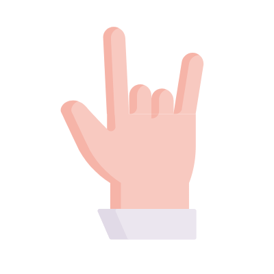 Rock hand, Animated Icon, Flat