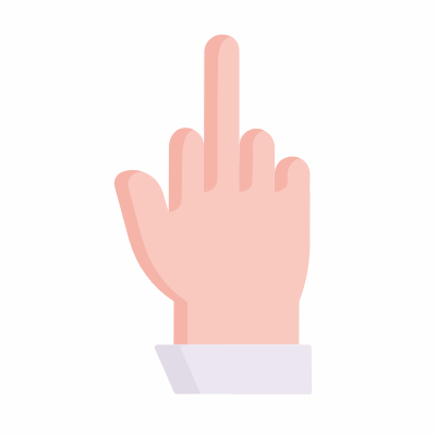 Middle finger, Animated Icon, Flat