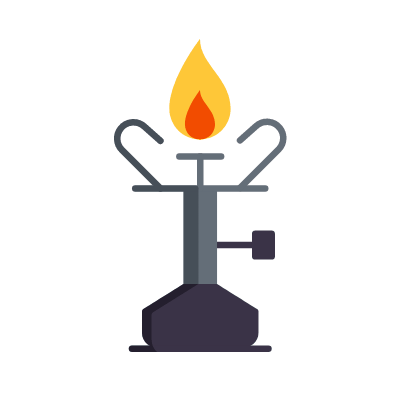 Gas burner, Animated Icon, Flat