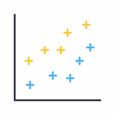 Scatter chart, Animated Icon, Flat