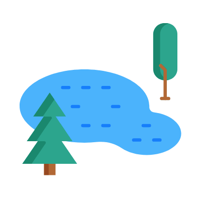 Lake, Animated Icon, Flat