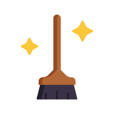 Broom, Animated Icon, Flat