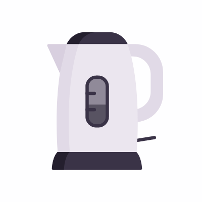 Electric teapot, Animated Icon, Flat