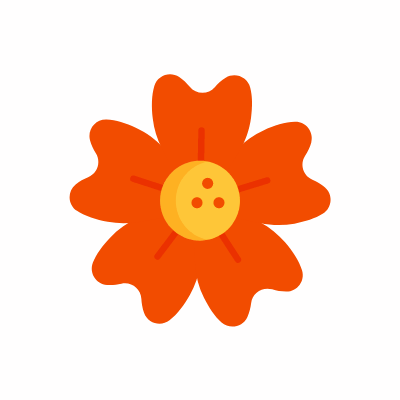Flower doodle, Animated Icon, Flat