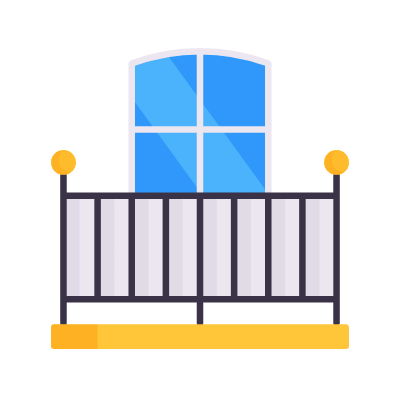 Balcony, Animated Icon, Flat