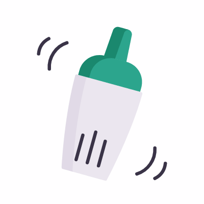 Coctail shaker, Animated Icon, Flat