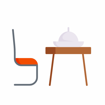 Dining room, Animated Icon, Flat