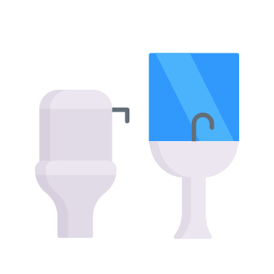 Toilet room, Animated Icon, Flat