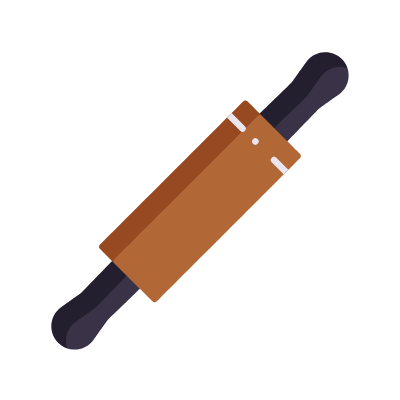 Rolling pin, Animated Icon, Flat