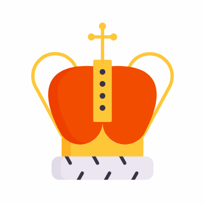 British Queen, Animated Icon, Flat