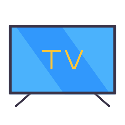 TV, Animated Icon, Flat