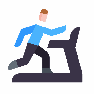 Treadmill, Animated Icon, Flat