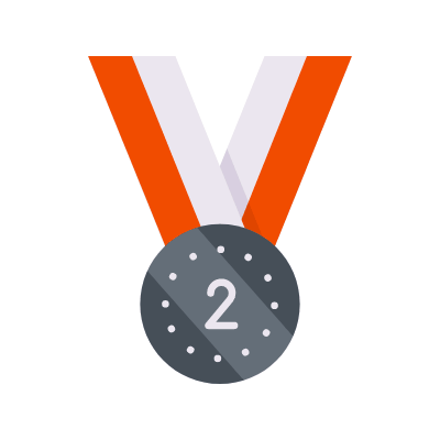 Second place, Animated Icon, Flat