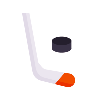 Hockey, Animated Icon, Flat