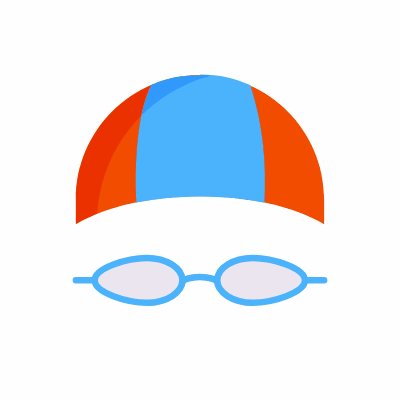 Swimmer cap, Animated Icon, Flat