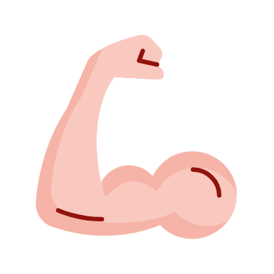 Muscle, Animated Icon, Flat