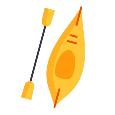 Kayak, Animated Icon, Flat