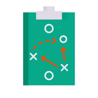 Sport strategy, Animated Icon, Flat