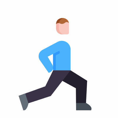 Stretching, Animated Icon, Flat