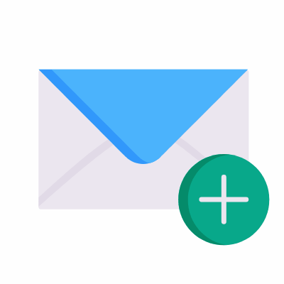 Mail plus, Animated Icon, Flat