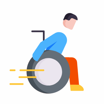 Handicapped, Animated Icon, Flat