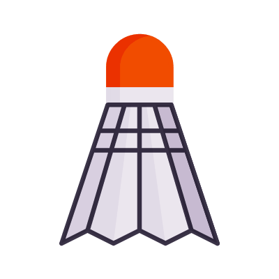 Shuttlecock, Animated Icon, Flat