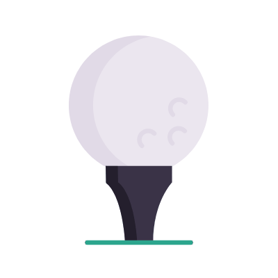Golf ball, Animated Icon, Flat