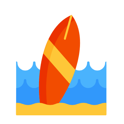 Surf, Animated Icon, Flat